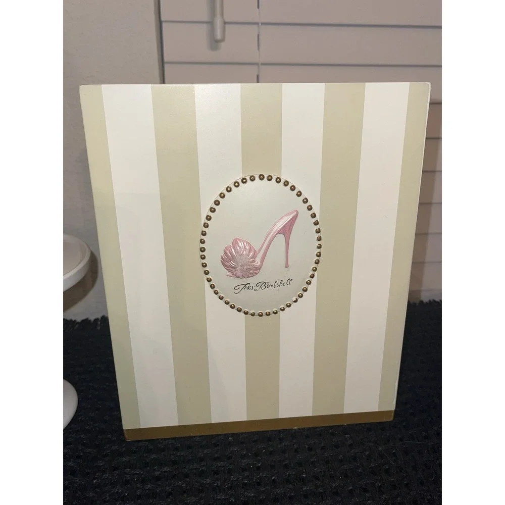 Pink French Powder Box & Matching Waste Basket Girly‎ Powder Room